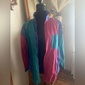 Colorblock Women's Button Down Shirt